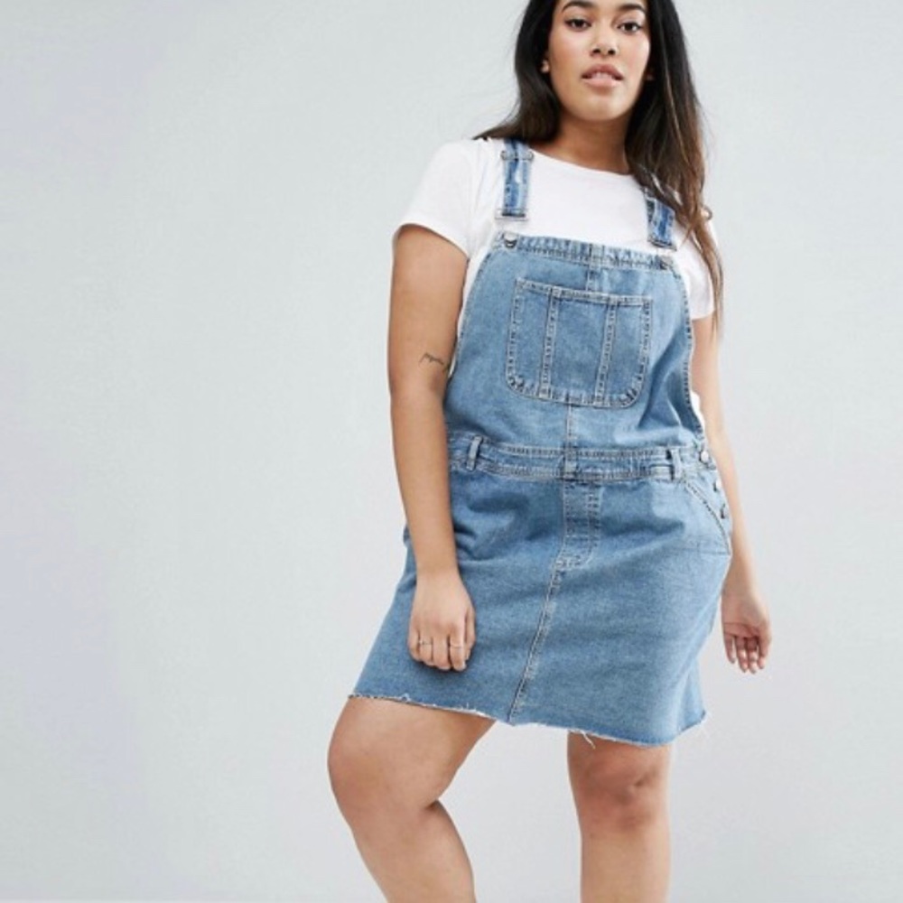 ASOS CURVE Denim dungaree dress, Size 20
